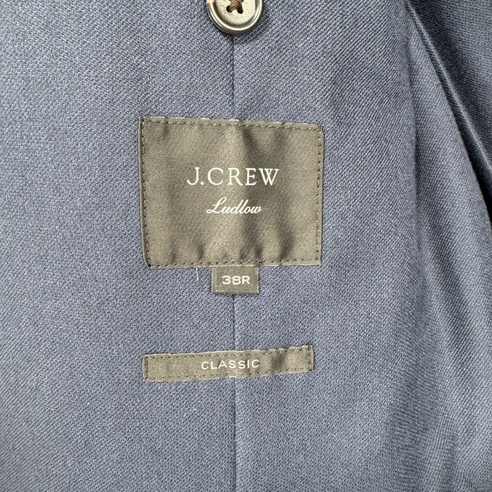 J. Crew Ludlow Moon British Cloth Sport Coat Blazer Men 38R Classic Fit Navy - Picture 3 of 14